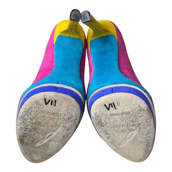 Brian Atwood Colorblock Platform Stiletto Heels Size 8 - Picture 9 of 10